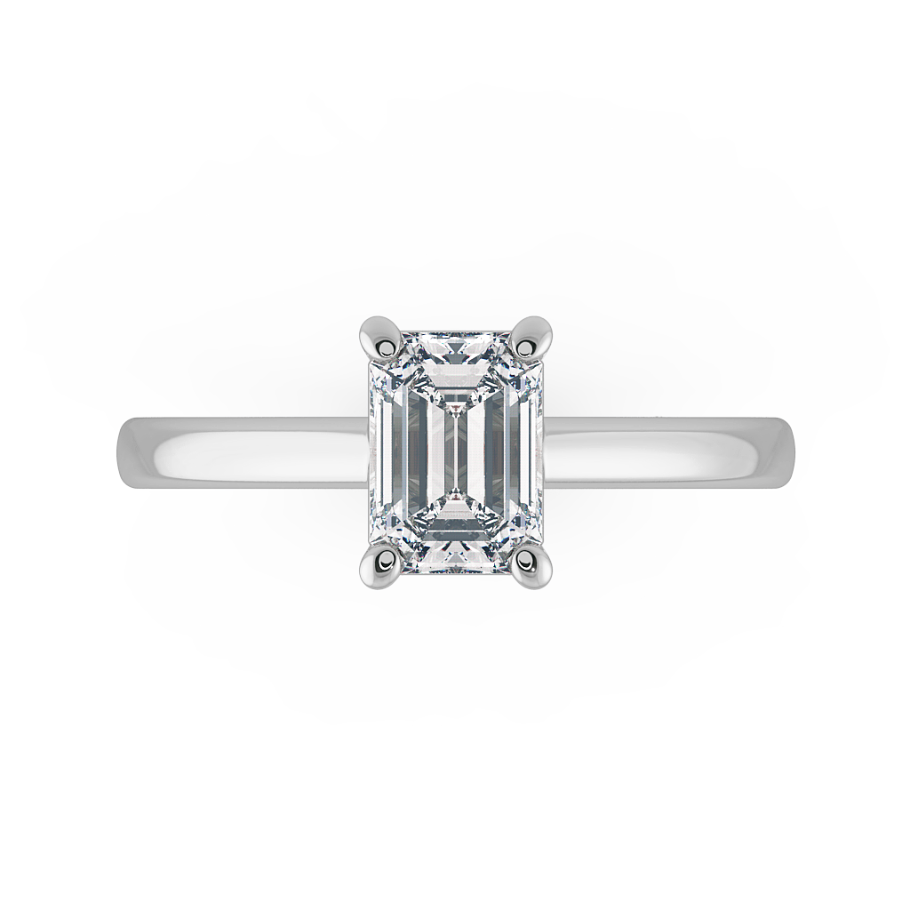 Emerald Solitaire Engagement Rings