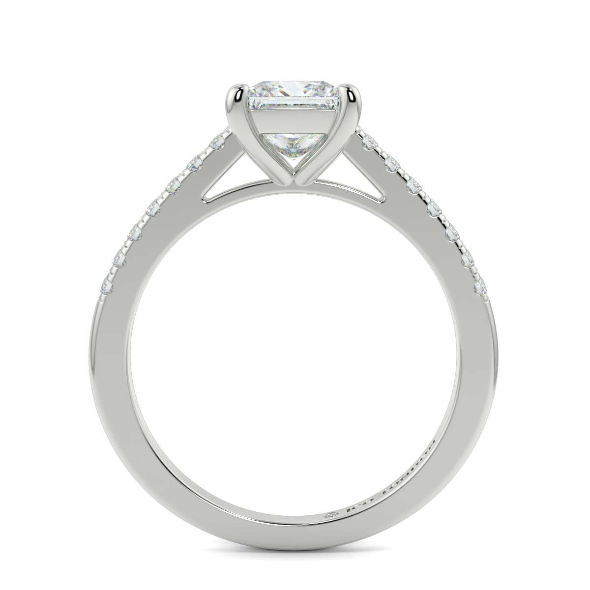 Princess Shoulder Diamond  Engagement Rings