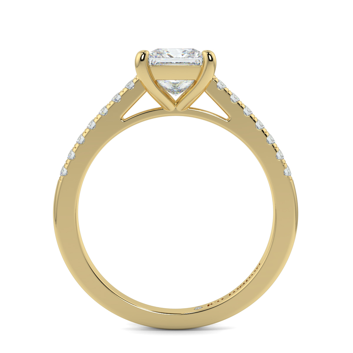 Princess Shoulder Diamond  Engagement Rings