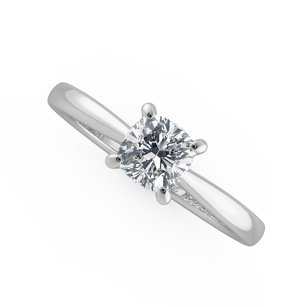 Cushion Solitaire Engagement Rings