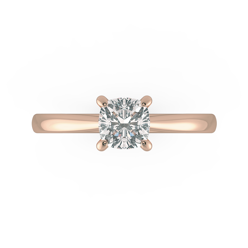 Cushion Solitaire Engagement Rings