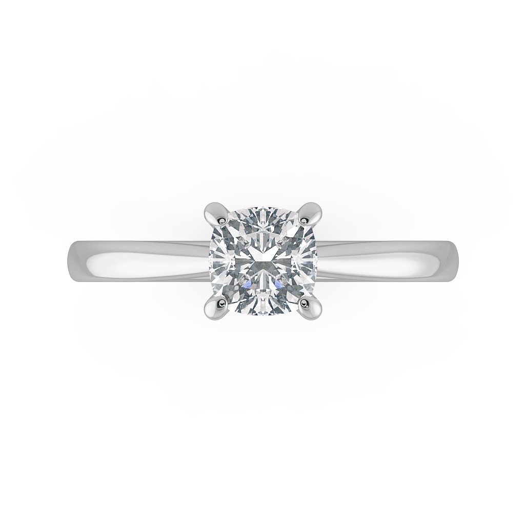 Cushion Solitaire Engagement Rings
