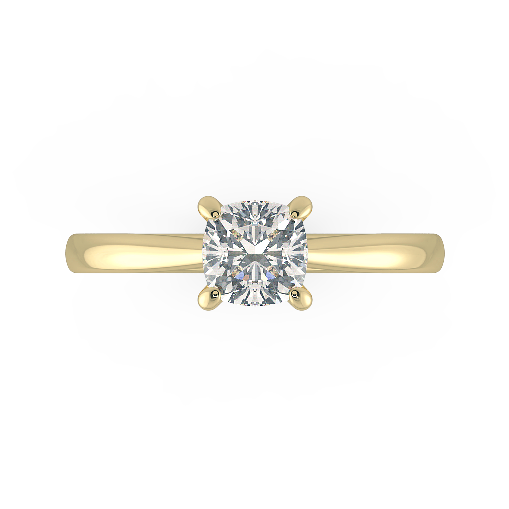 Cushion Solitaire Engagement Rings