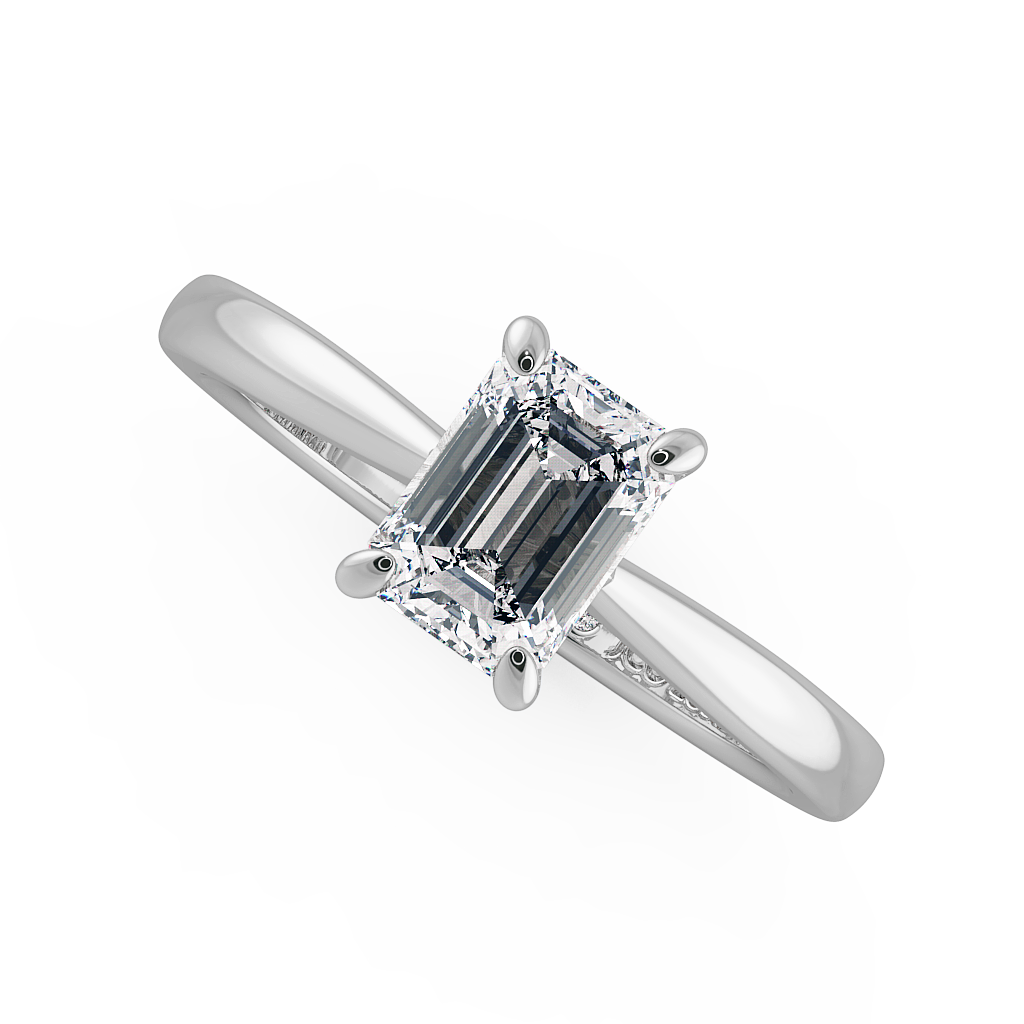Emerald Solitaire Engagement Rings