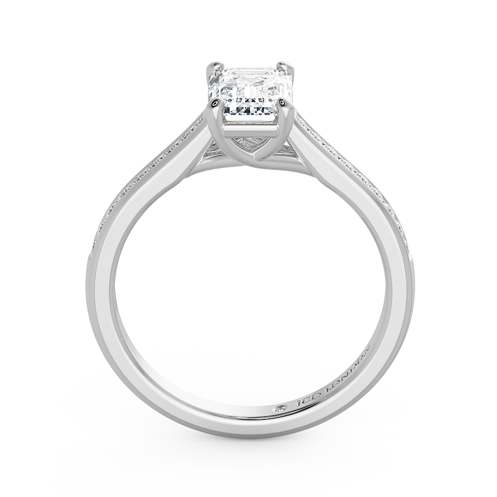 Emerald Shoulder Diamond  Engagement Rings