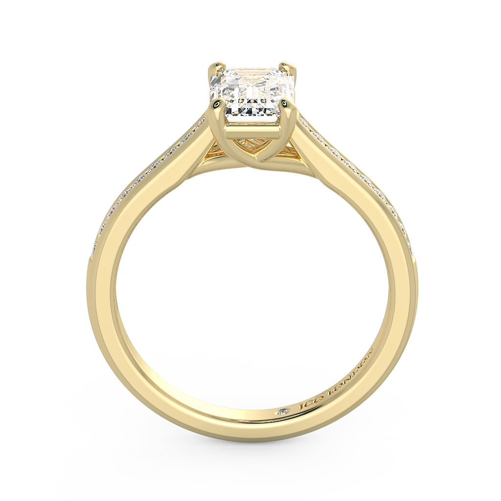 Emerald Shoulder Diamond  Engagement Rings