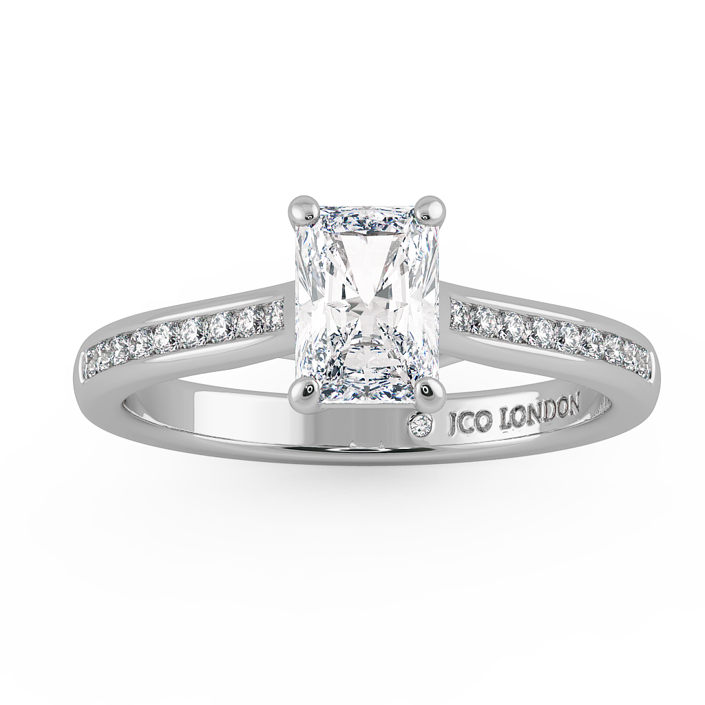 Radiant Shoulder Diamond  Engagement Rings