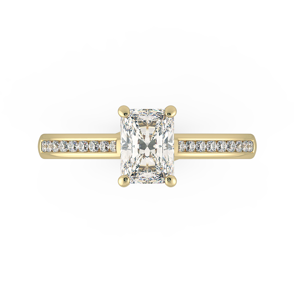 Radiant Shoulder Diamond  Engagement Rings