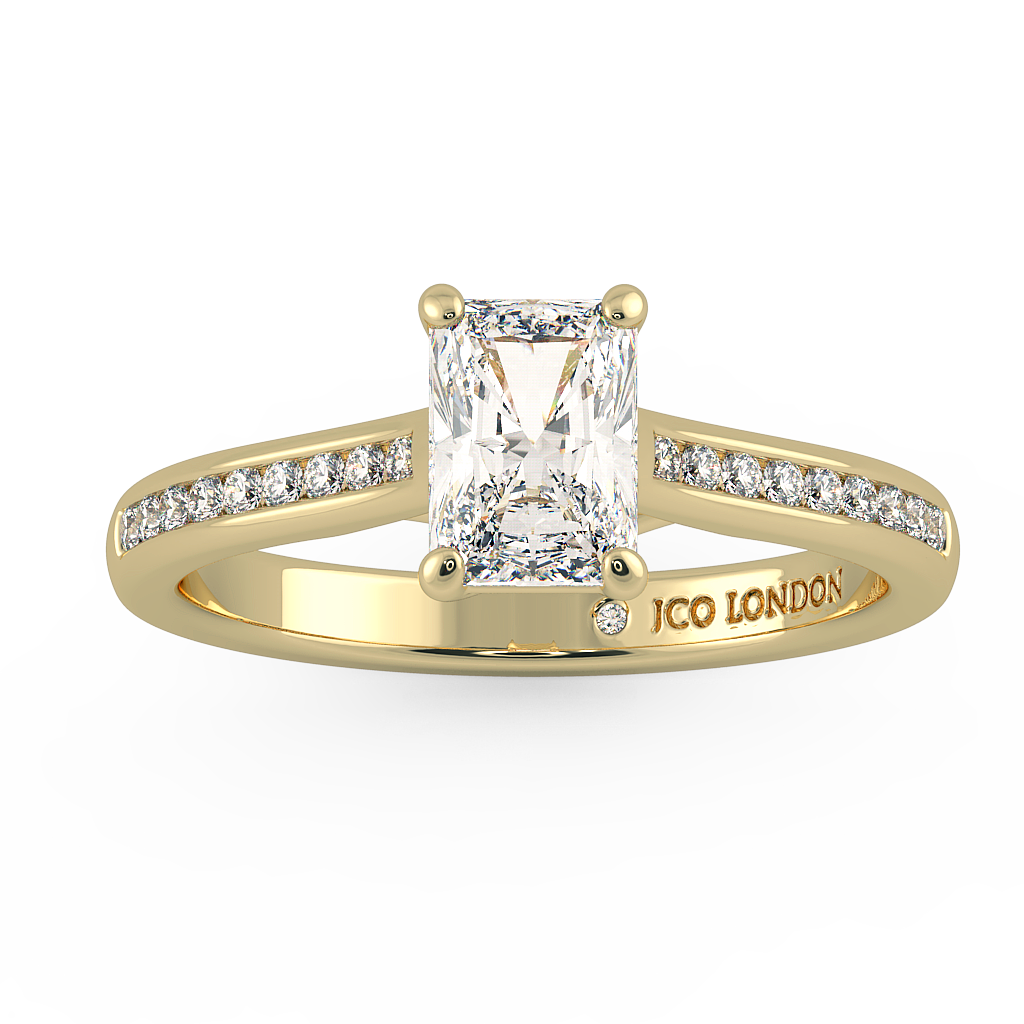 Radiant Shoulder Diamond  Engagement Rings