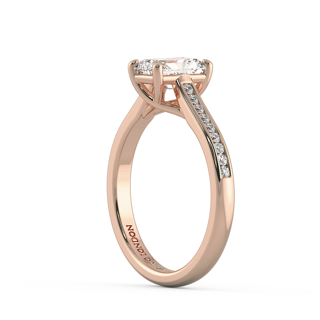 Radiant Shoulder Diamond  Engagement Rings