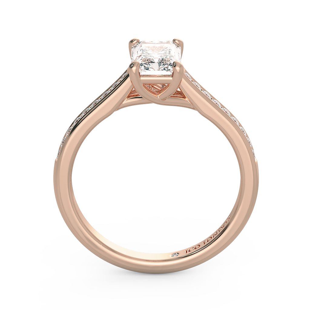 Radiant Shoulder Diamond  Engagement Rings