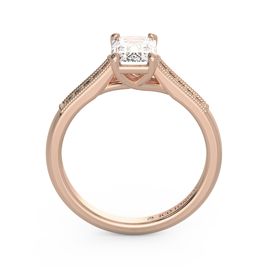 Emerald Shoulder Diamond  Engagement Rings
