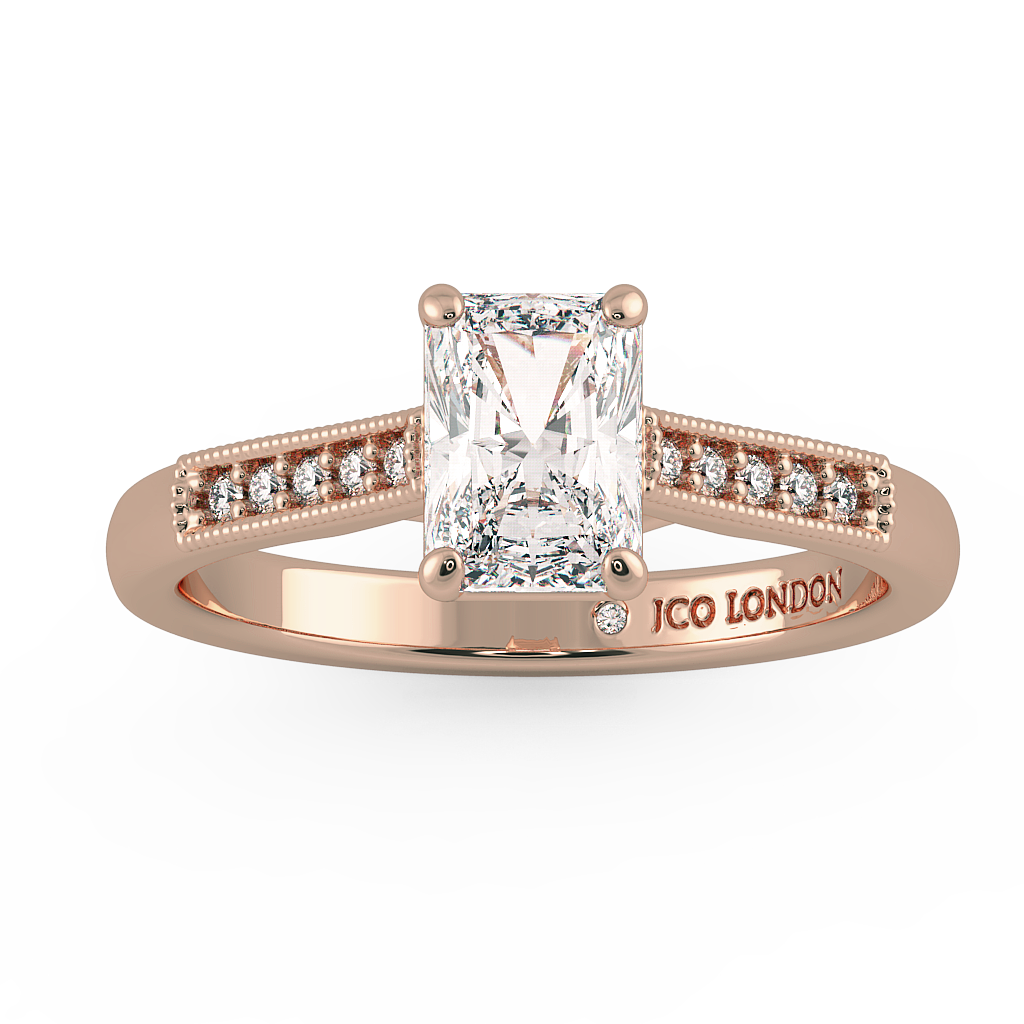 Radiant Shoulder Diamond  Engagement Rings