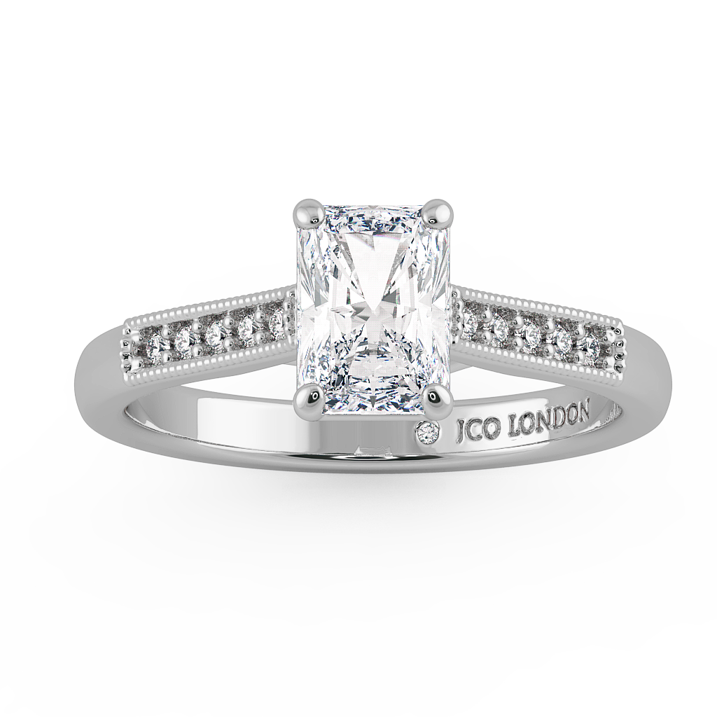 Radiant Shoulder Diamond  Engagement Rings