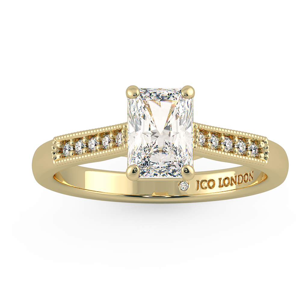 Radiant Shoulder Diamond  Engagement Rings