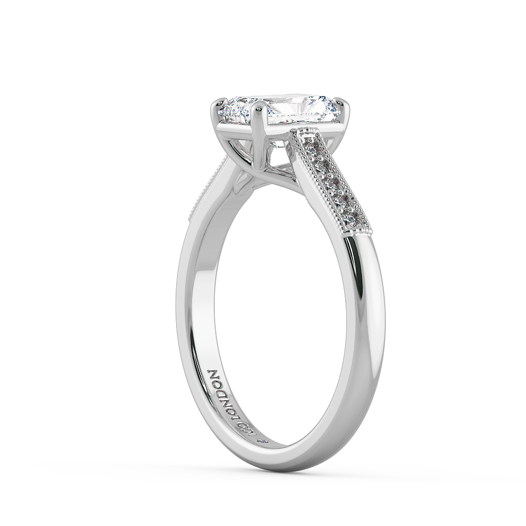 Radiant Shoulder Diamond  Engagement Rings