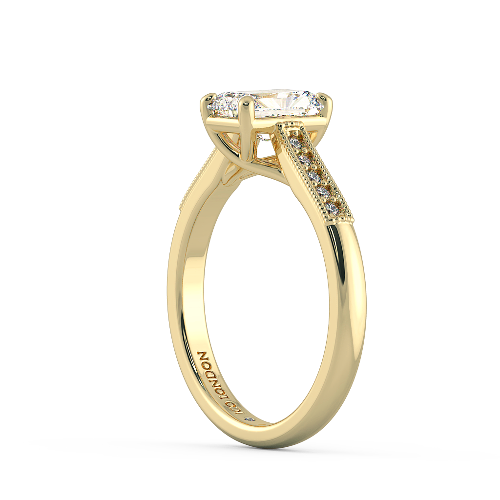 Radiant Shoulder Diamond  Engagement Rings