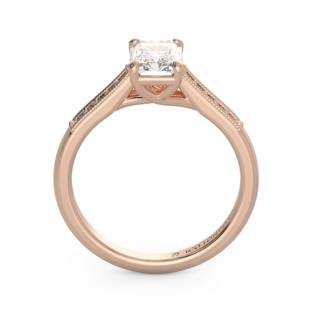 Radiant Shoulder Diamond  Engagement Rings