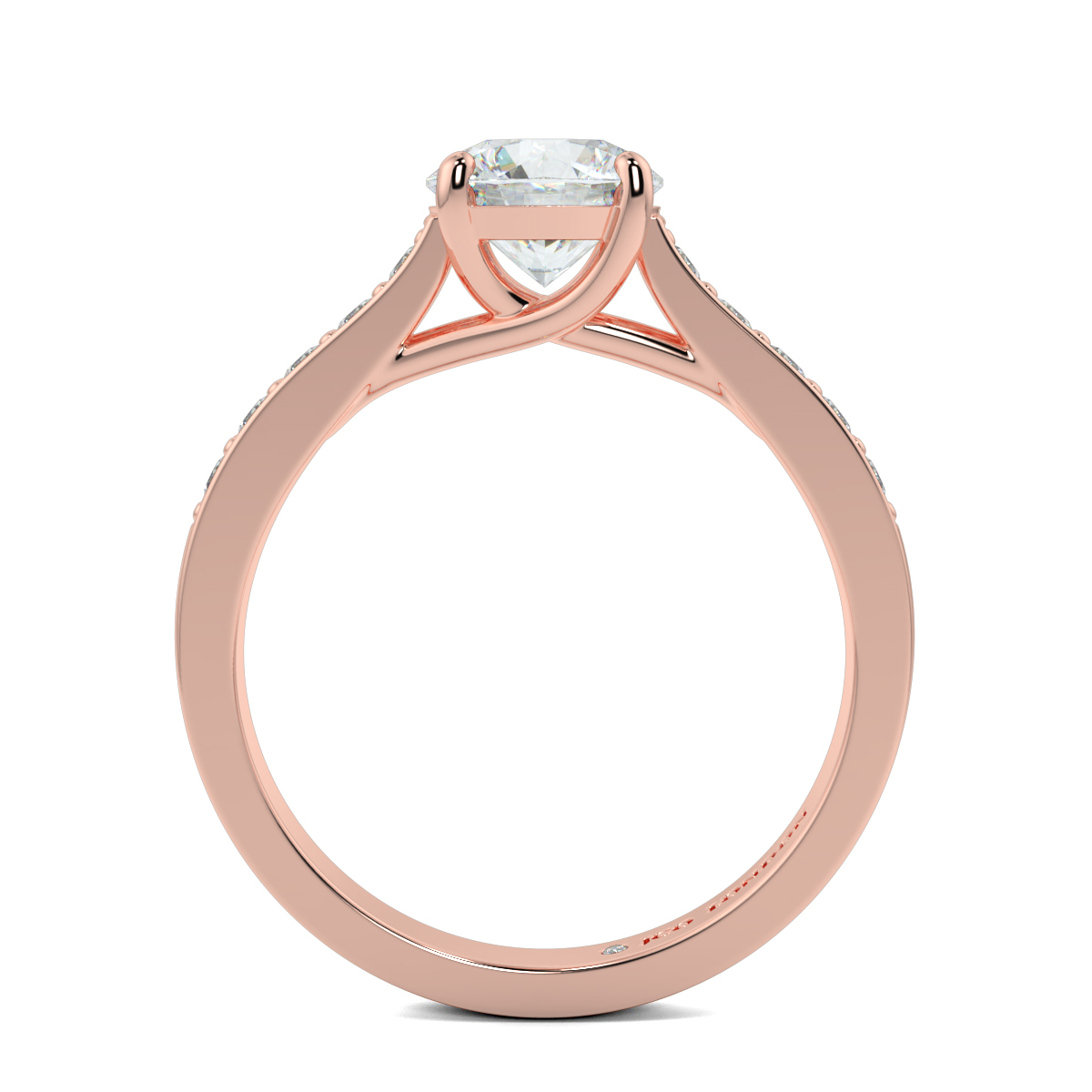Round Shoulder Diamond  Engagement Rings