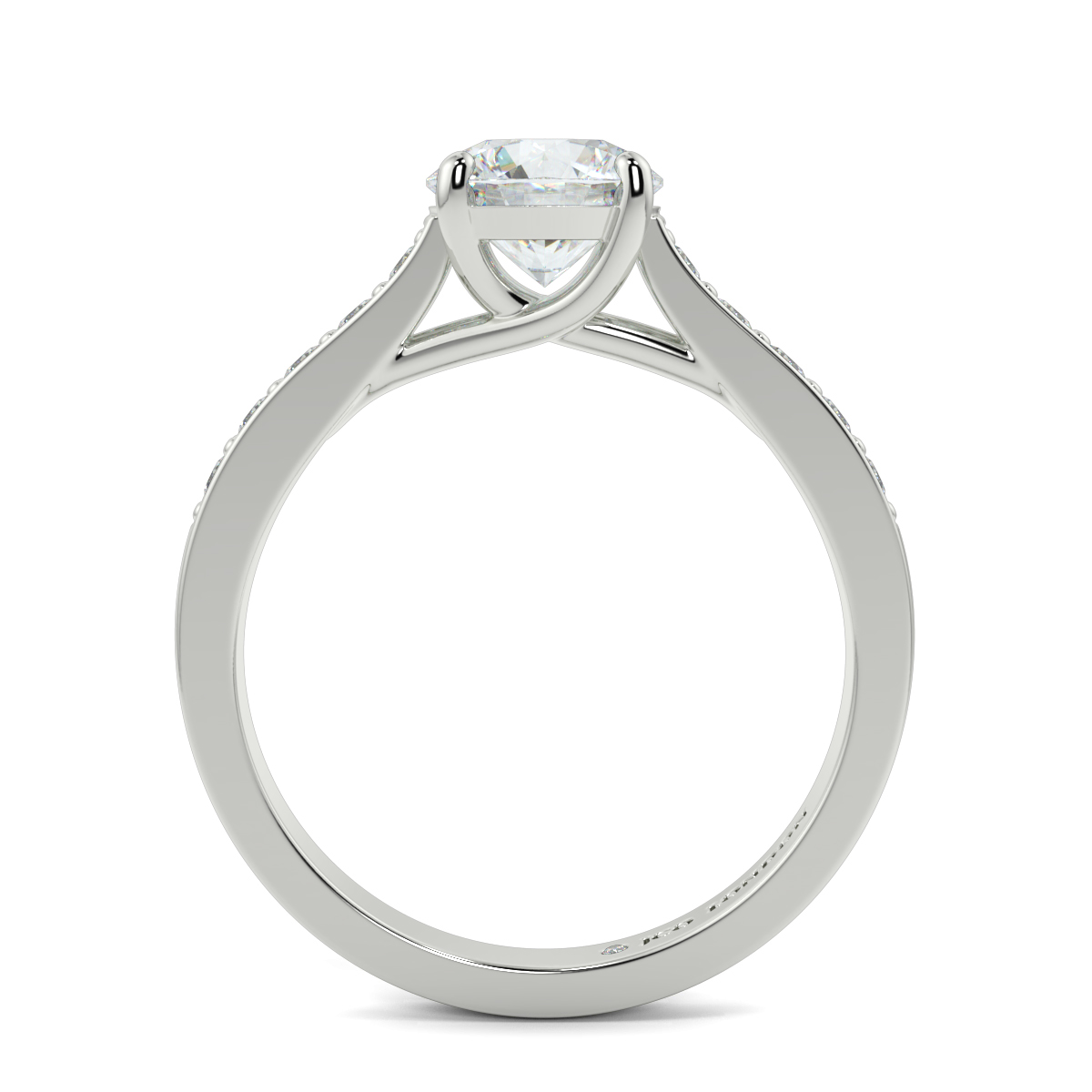 Round Shoulder Diamond  Engagement Rings