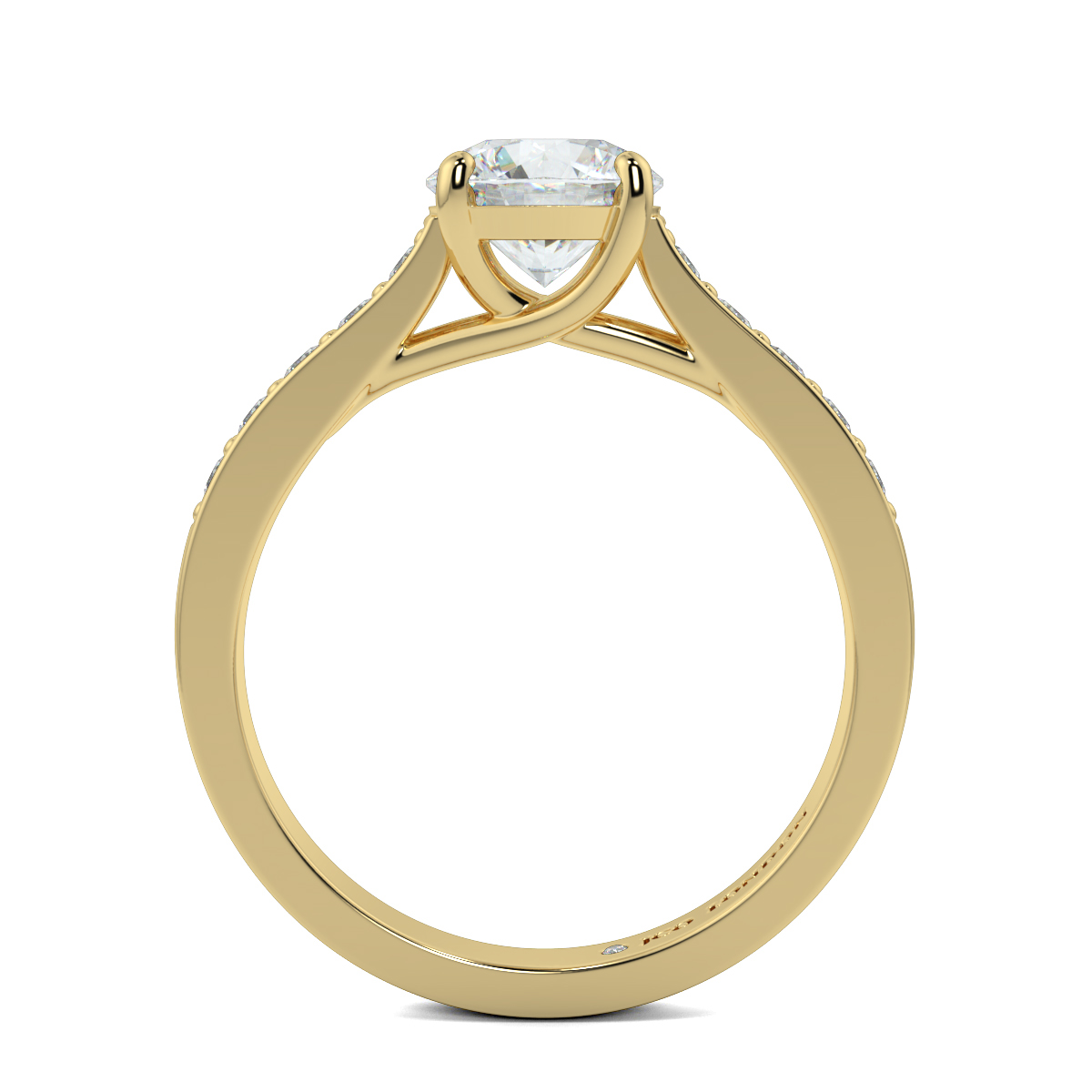 Round Shoulder Diamond  Engagement Rings