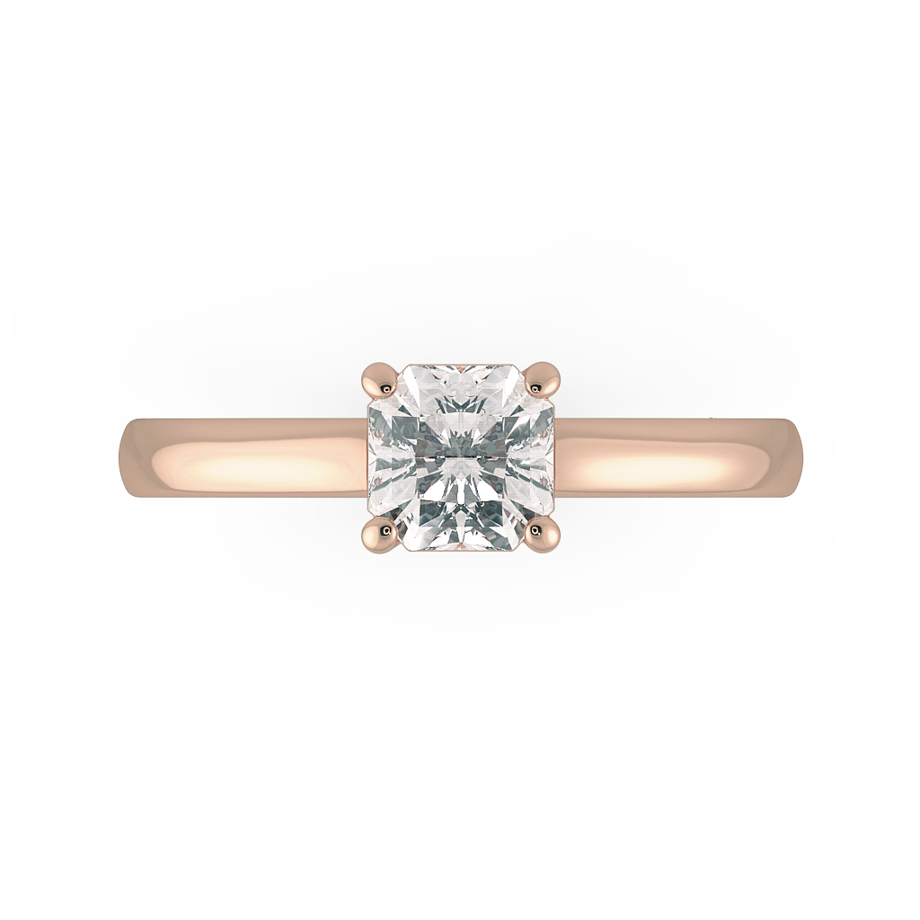 Asscher Solitaire Engagement Rings