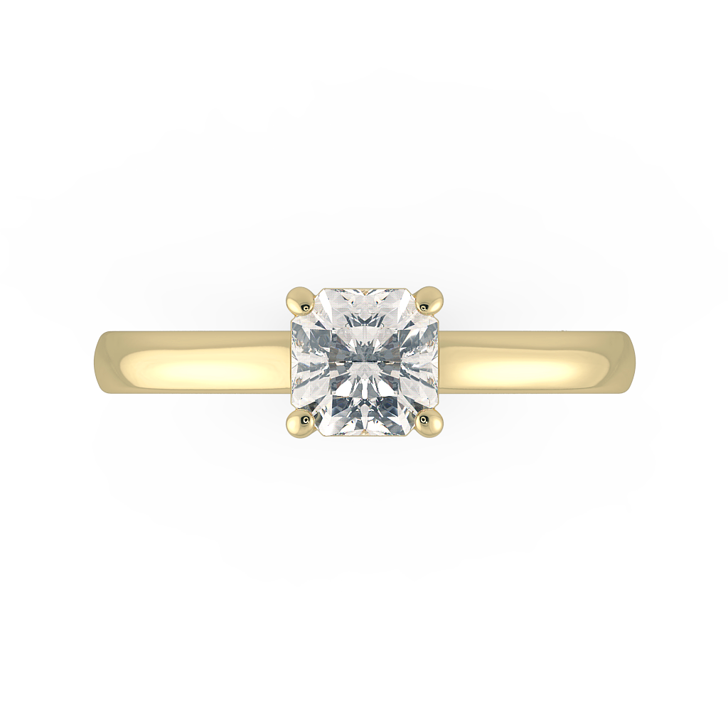 Asscher Solitaire Engagement Rings
