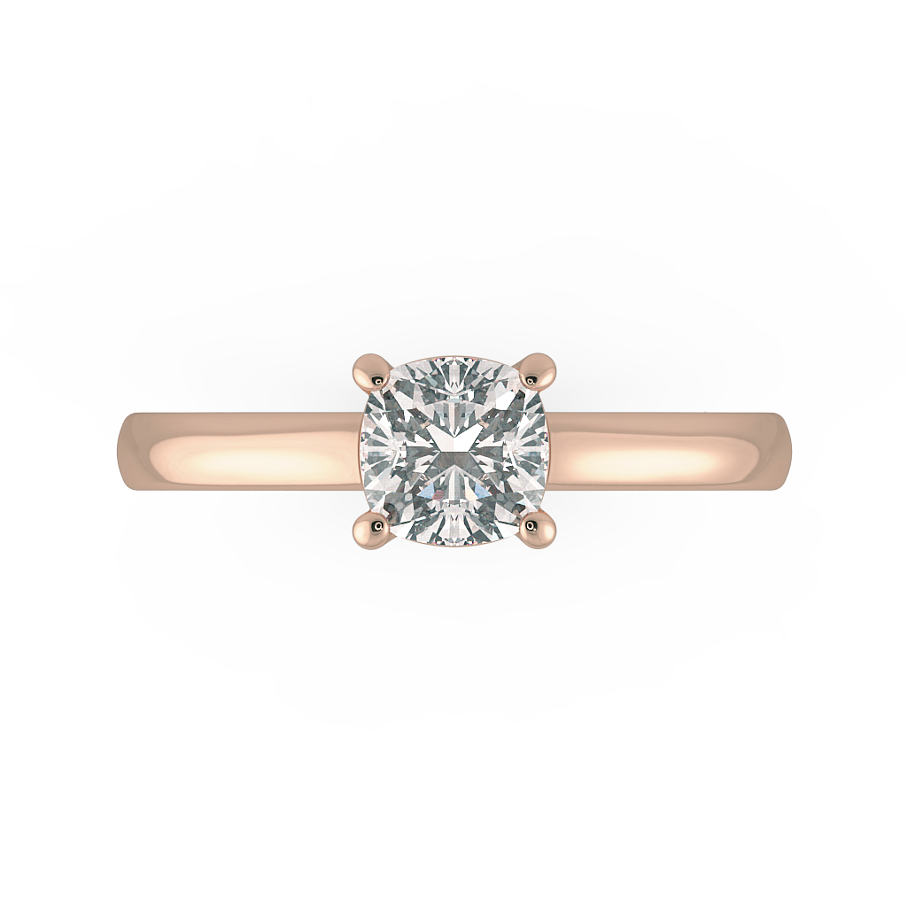 Cushion Solitaire Engagement Rings