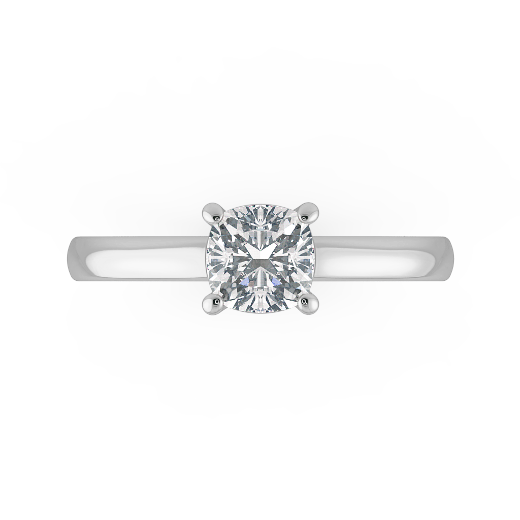 Cushion Solitaire Engagement Rings