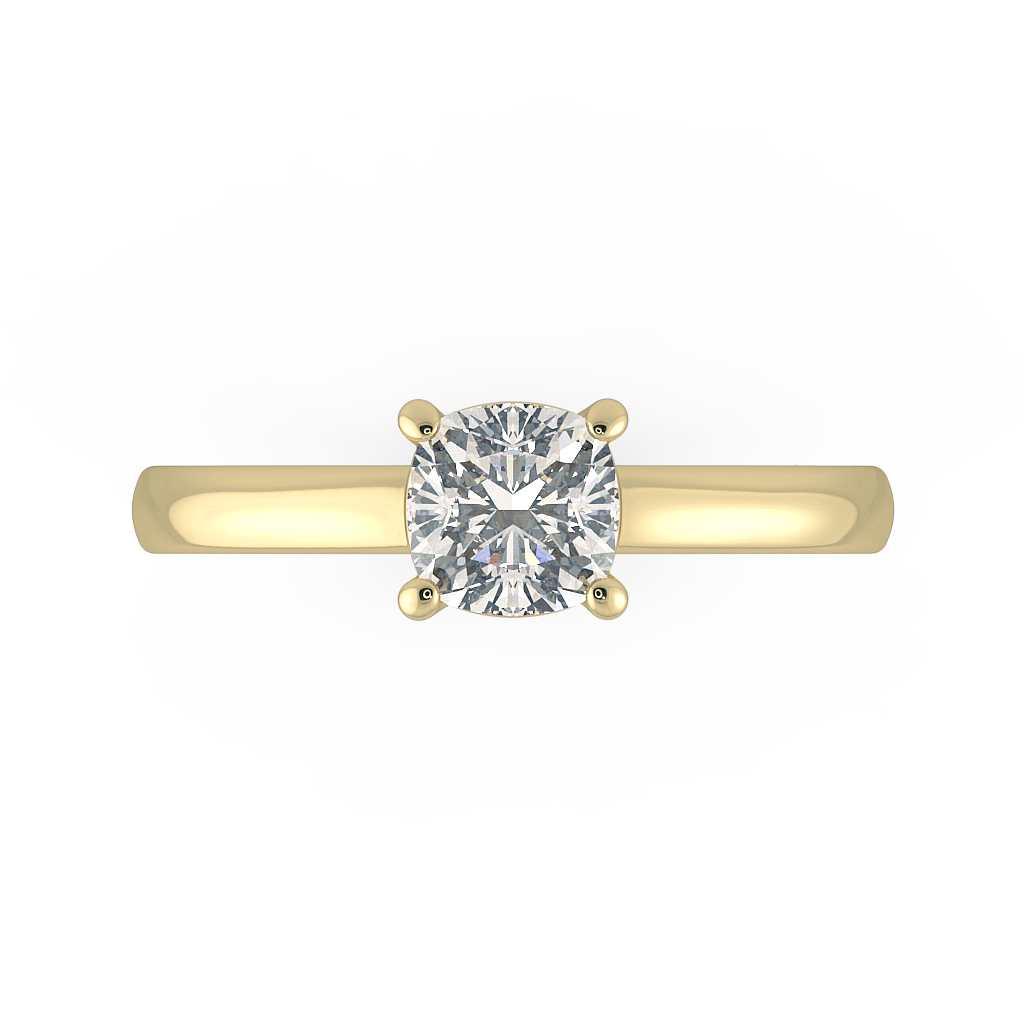 Cushion Solitaire Engagement Rings