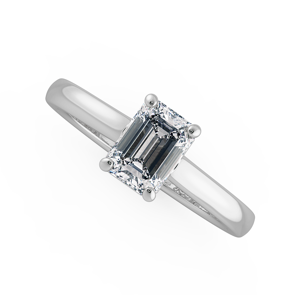 Emerald Solitaire Engagement Rings