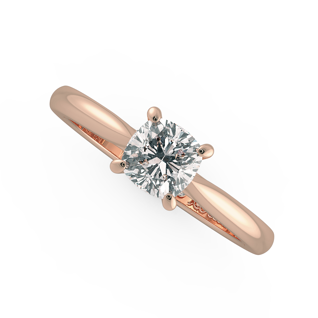 Cushion Solitaire Engagement Rings
