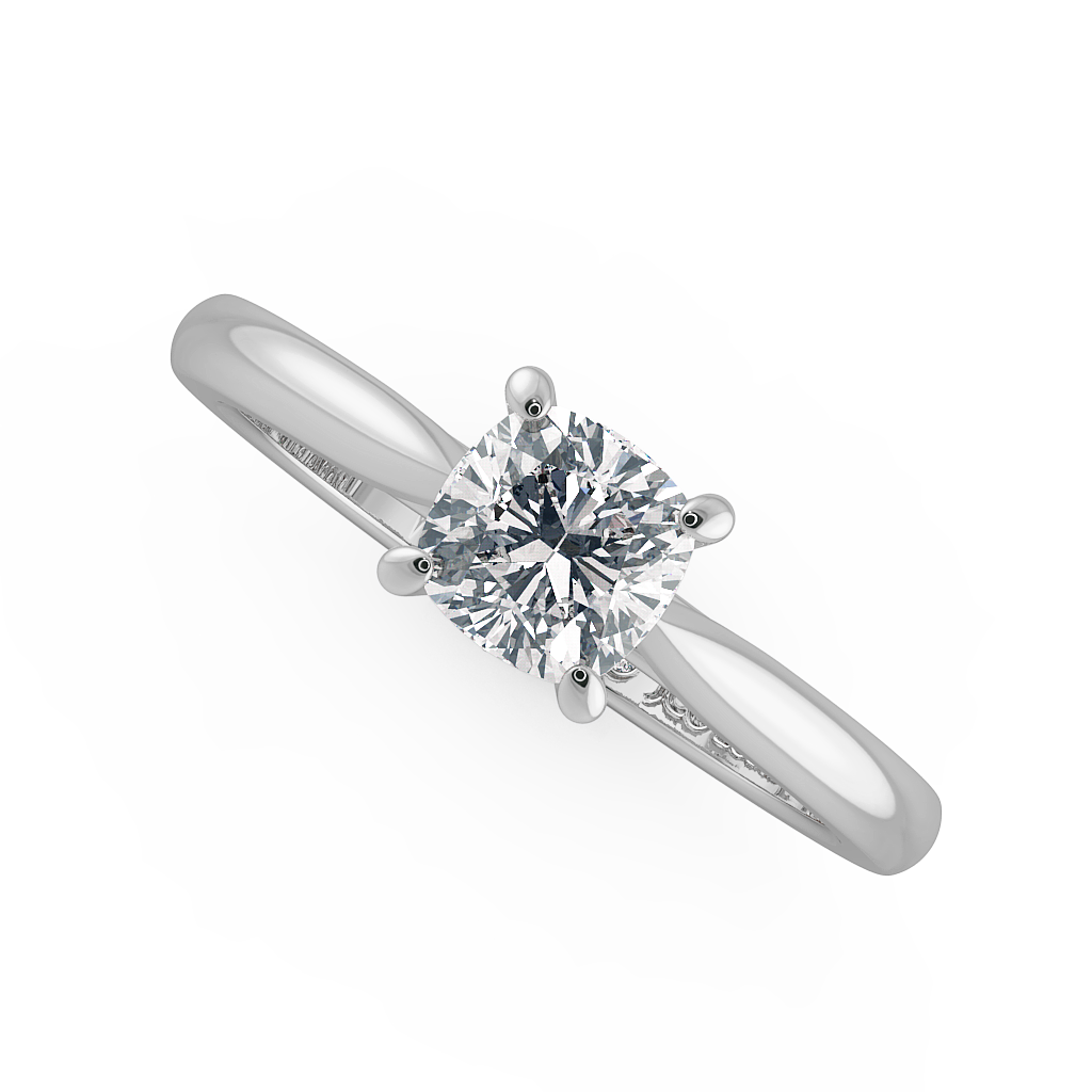 Cushion Solitaire Engagement Rings