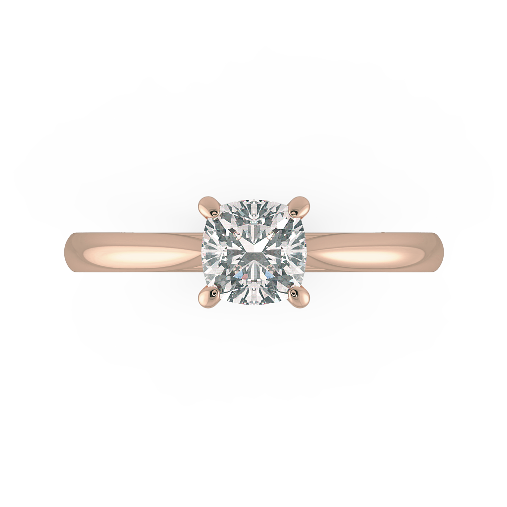 Cushion Solitaire Engagement Rings