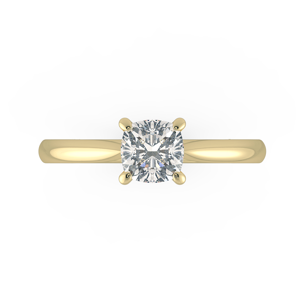 Cushion Solitaire Engagement Rings
