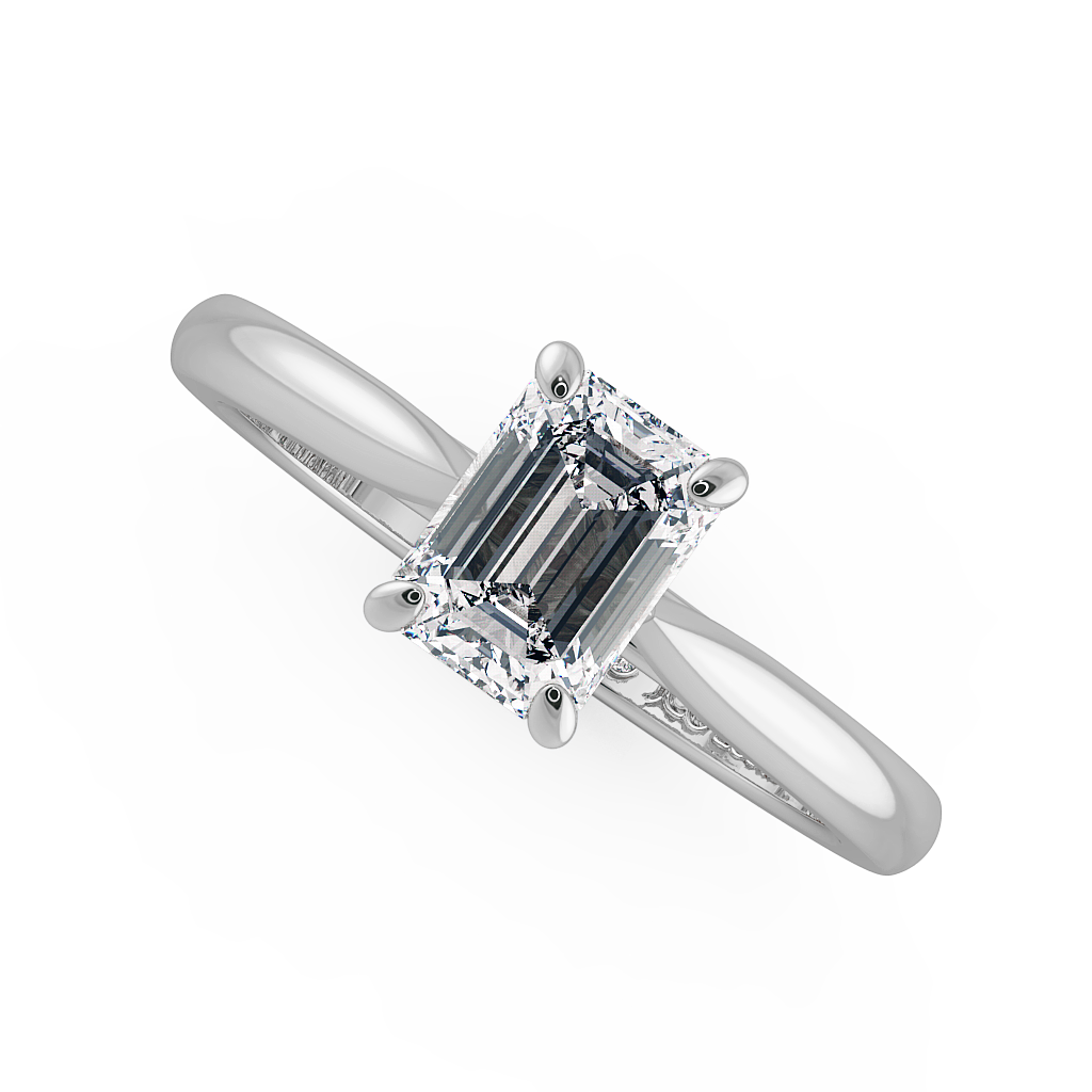 Emerald Solitaire Engagement Rings