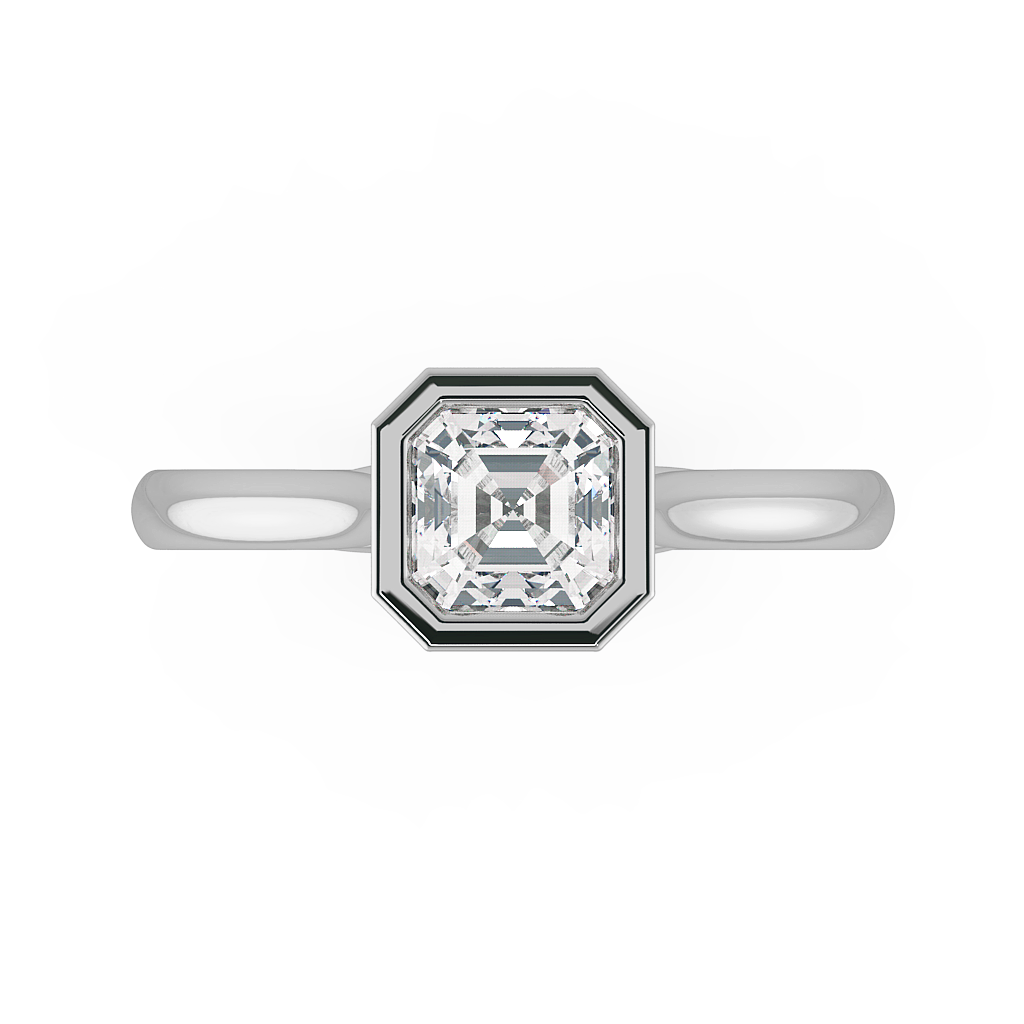 Asscher Solitaire Engagement Rings