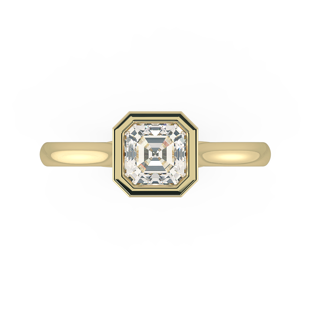 Asscher Solitaire Engagement Rings