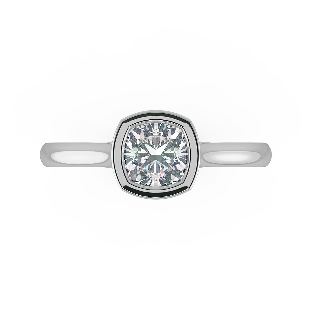 Cushion Solitaire Engagement Rings