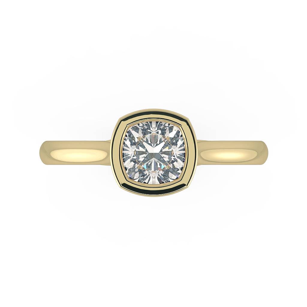 Cushion Solitaire Engagement Rings
