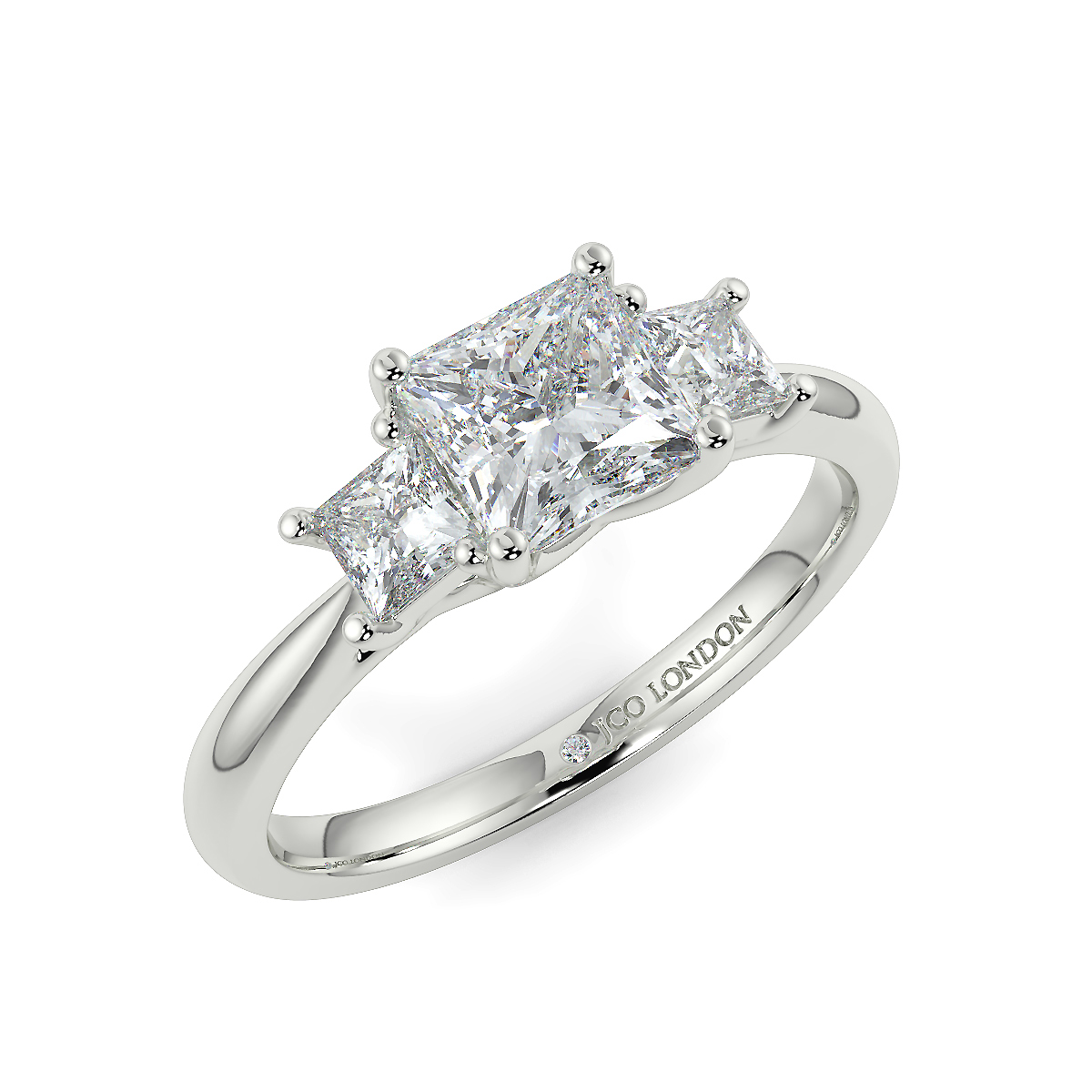 Princess Three Stone Engagement Rings