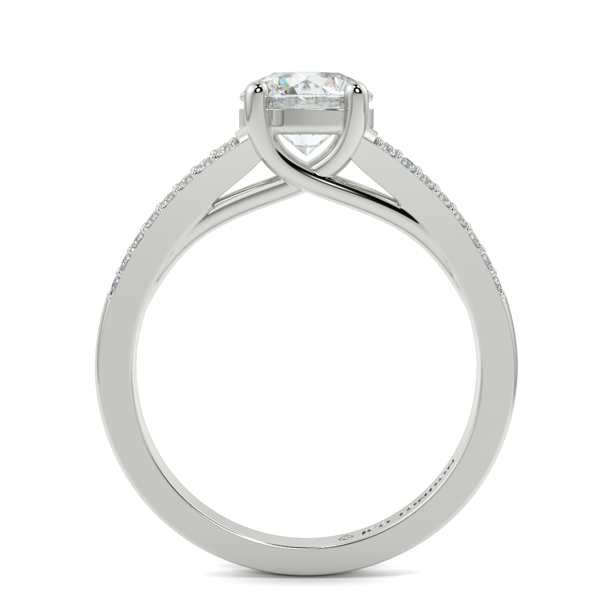 Round Shoulder Diamond  Engagement Rings