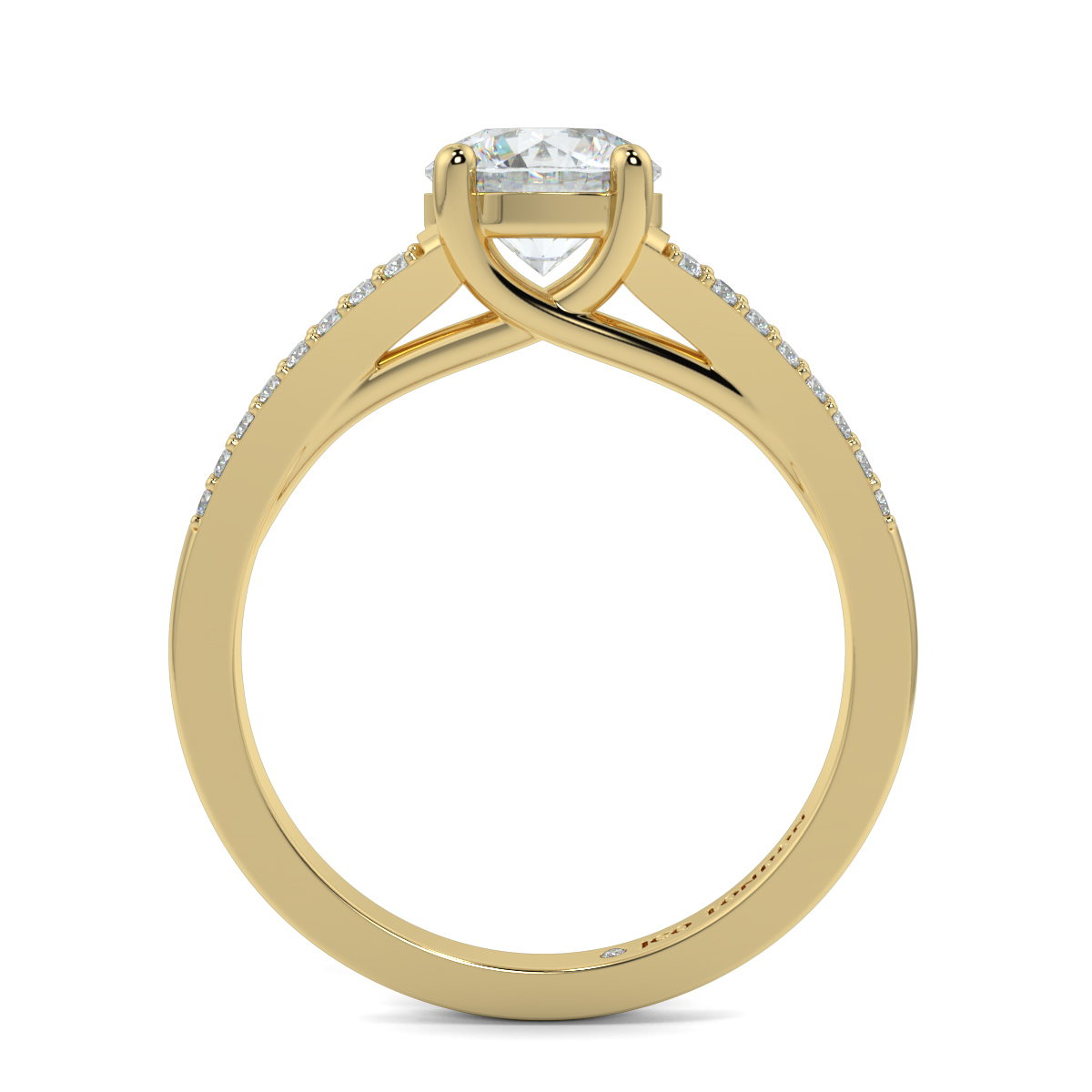 Round Shoulder Diamond  Engagement Rings