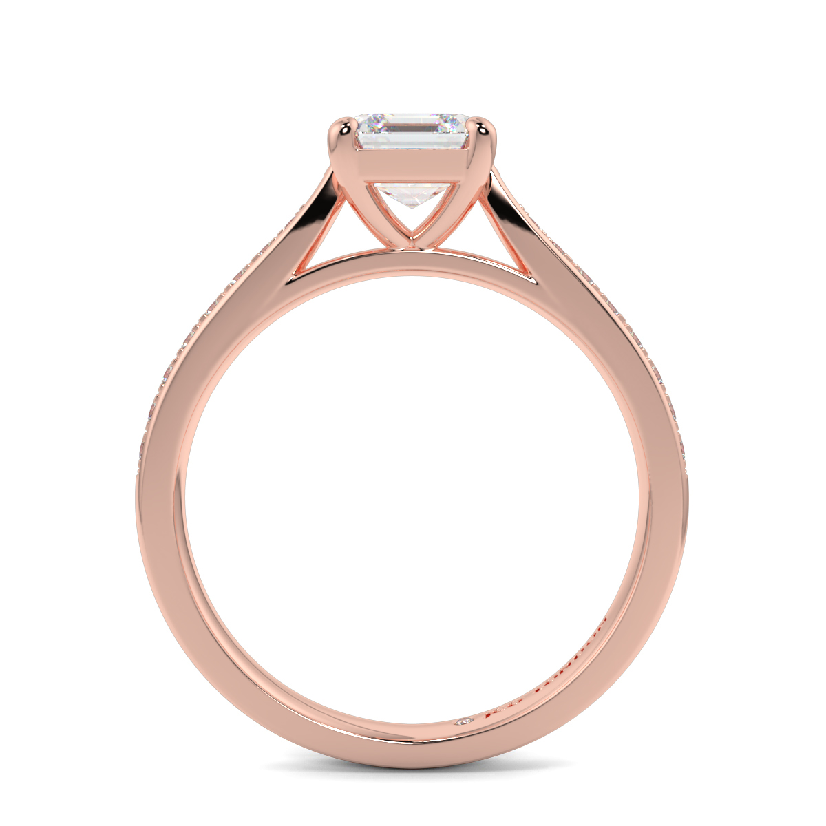 Asscher Shoulder Diamond  Engagement Rings