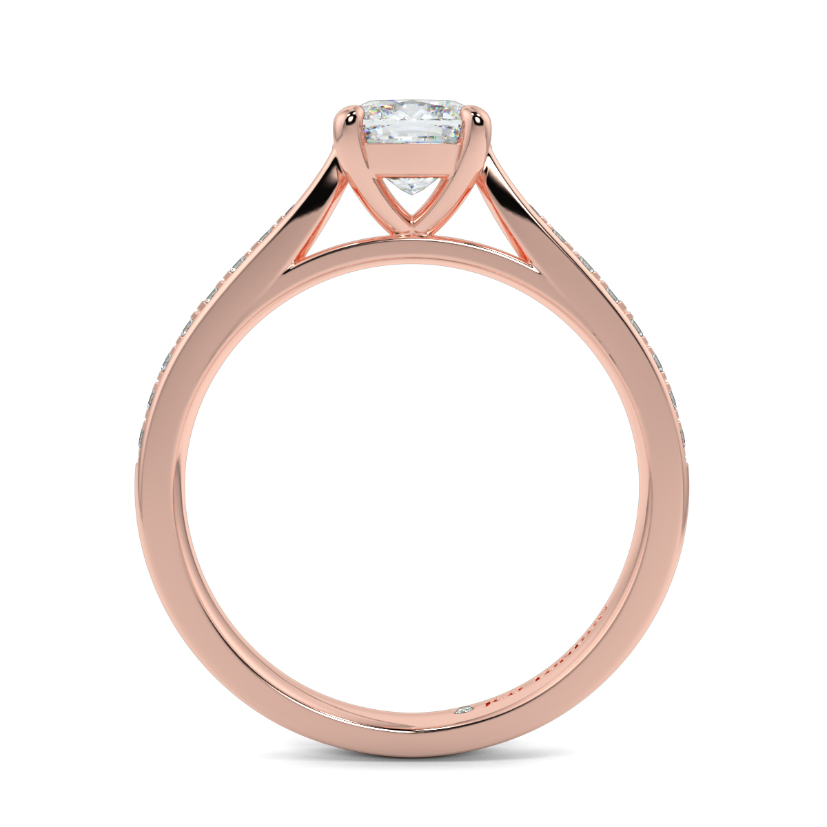 Cushion Shoulder Diamond  Engagement Rings