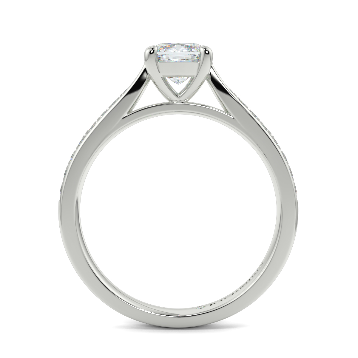 Cushion Shoulder Diamond  Engagement Rings
