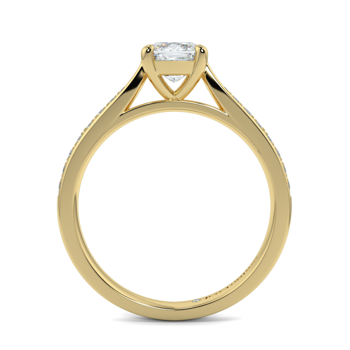Cushion Shoulder Diamond  Engagement Rings