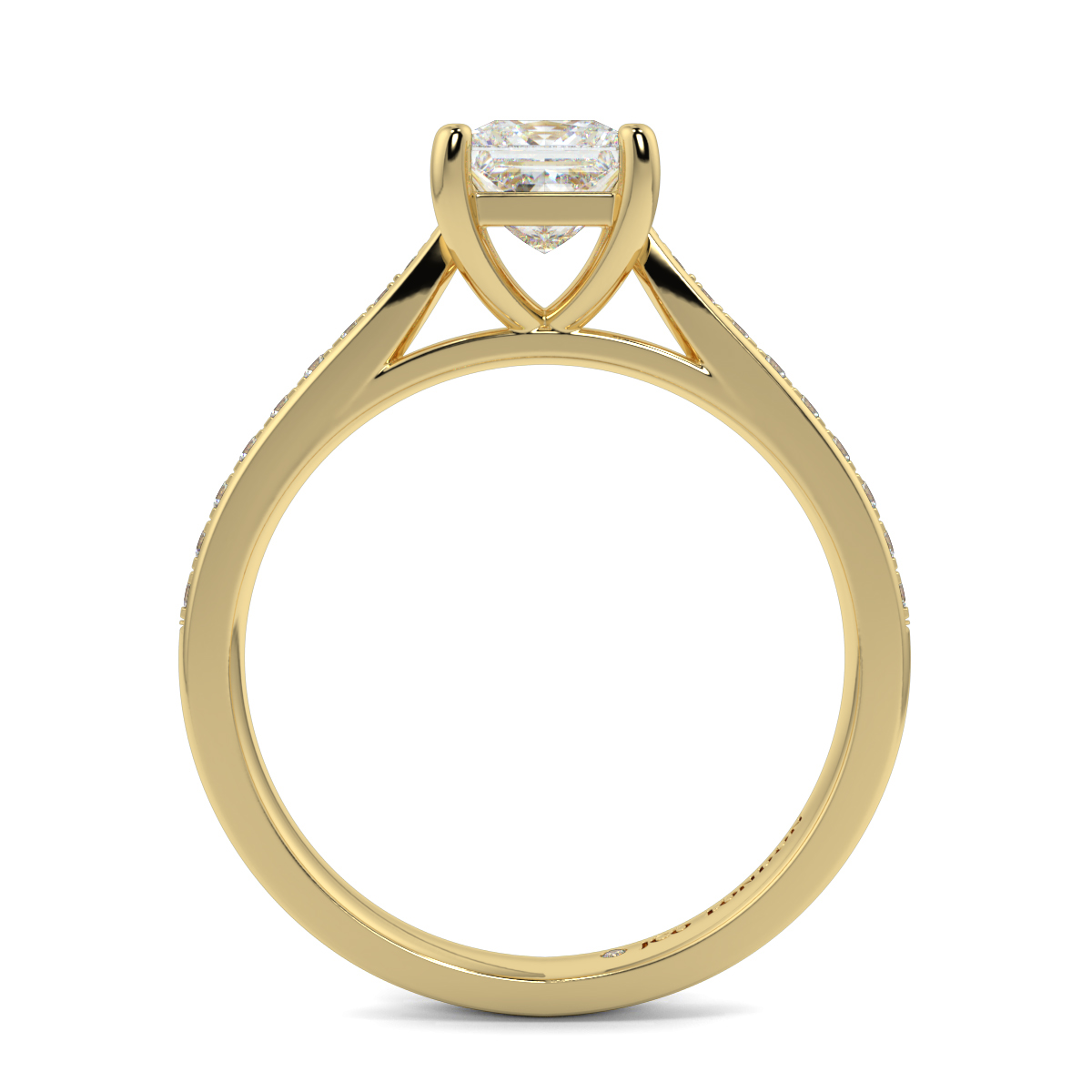 Princess Shoulder Diamond  Engagement Rings