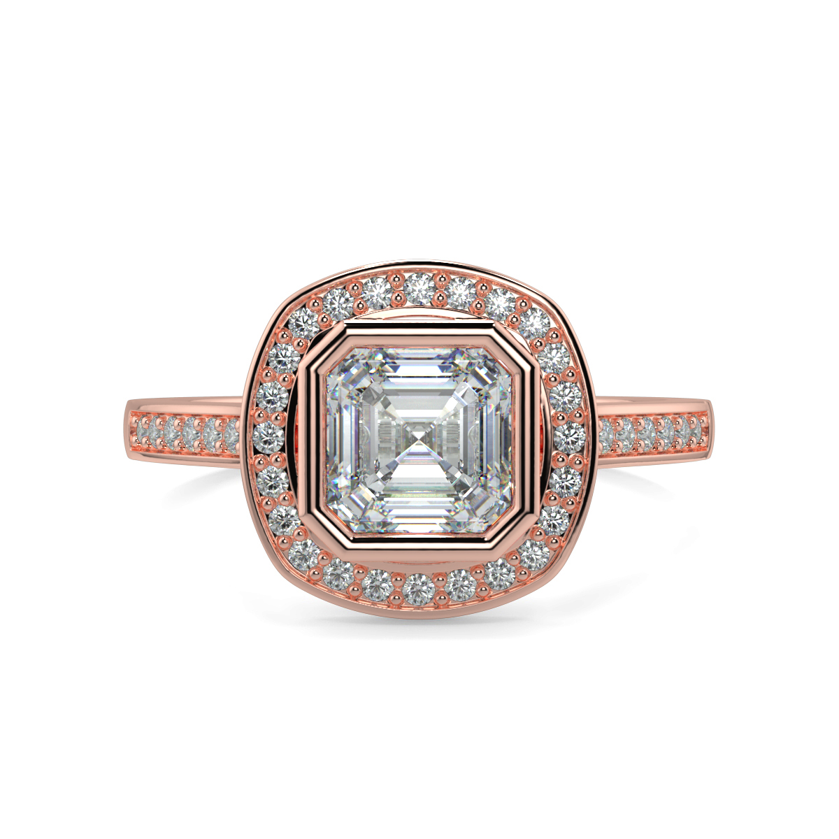 Asscher Halo Engagement Rings