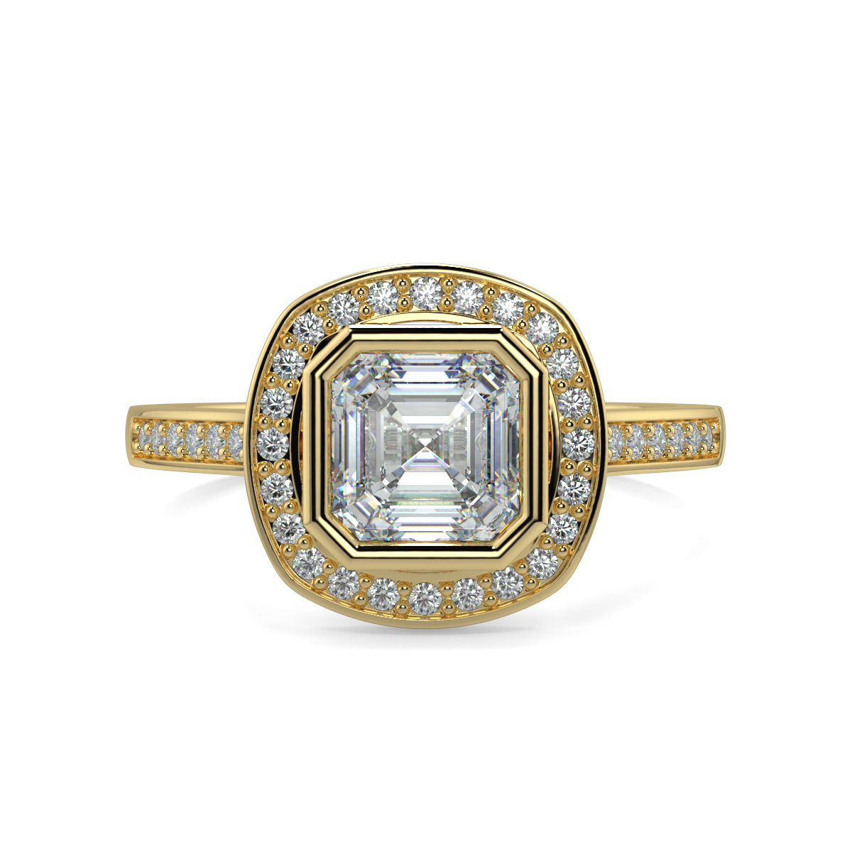 Asscher Halo Engagement Rings